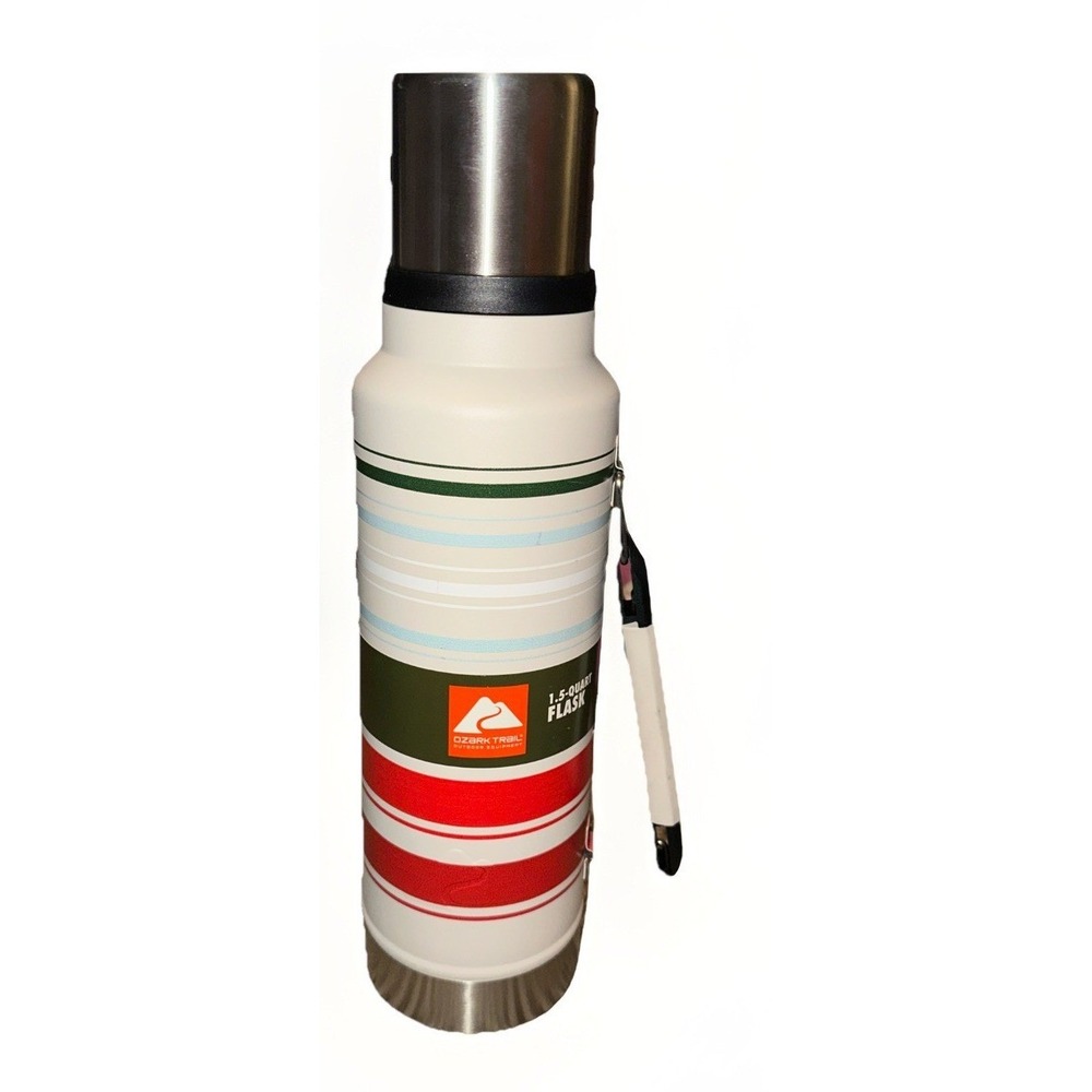 Ozark Trail 1.5 qt Flask Water Bottle Striped Pattern Brand‎ New!